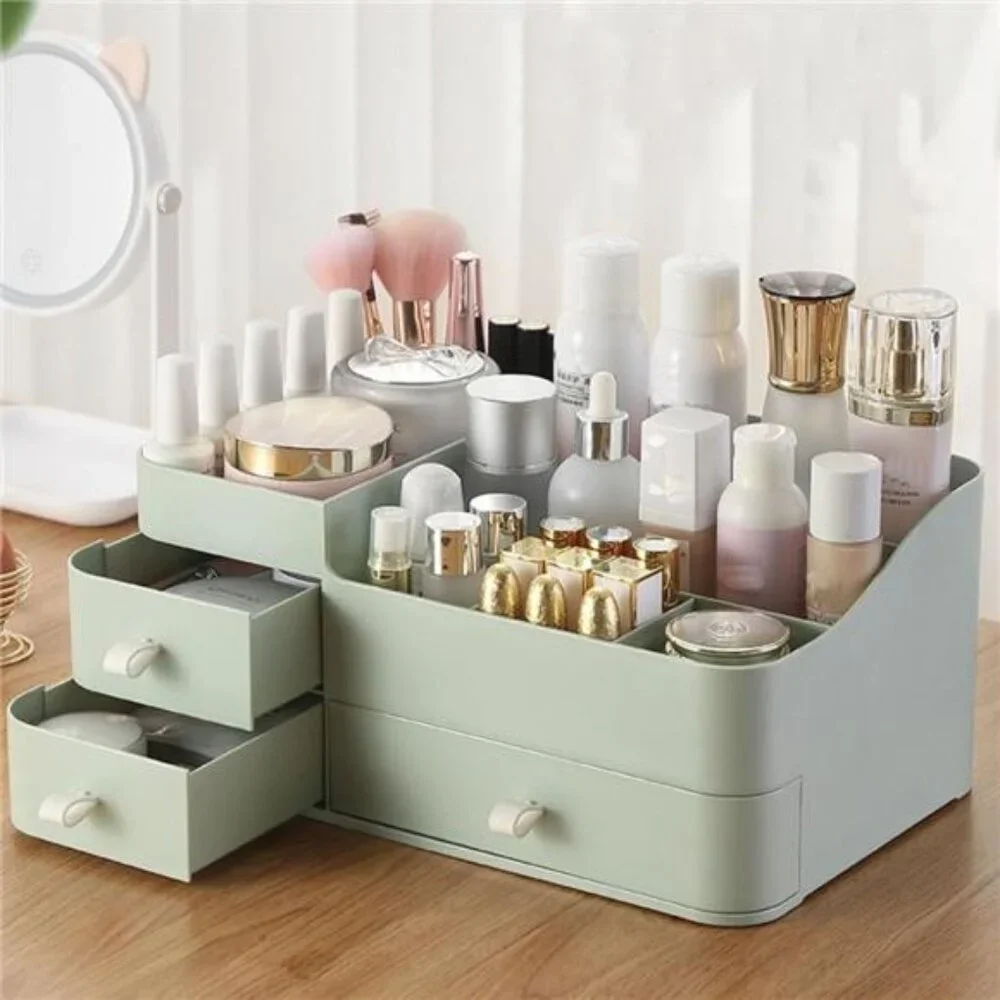 Makeup Organizer for Vanity, Large Capacity Desk Organizer with Drawers